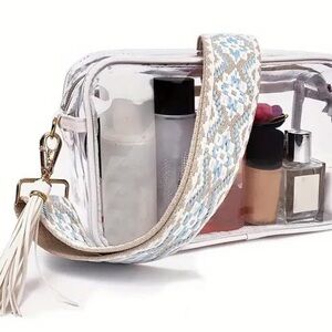 Clear Women’s Bag with Patterned Strap